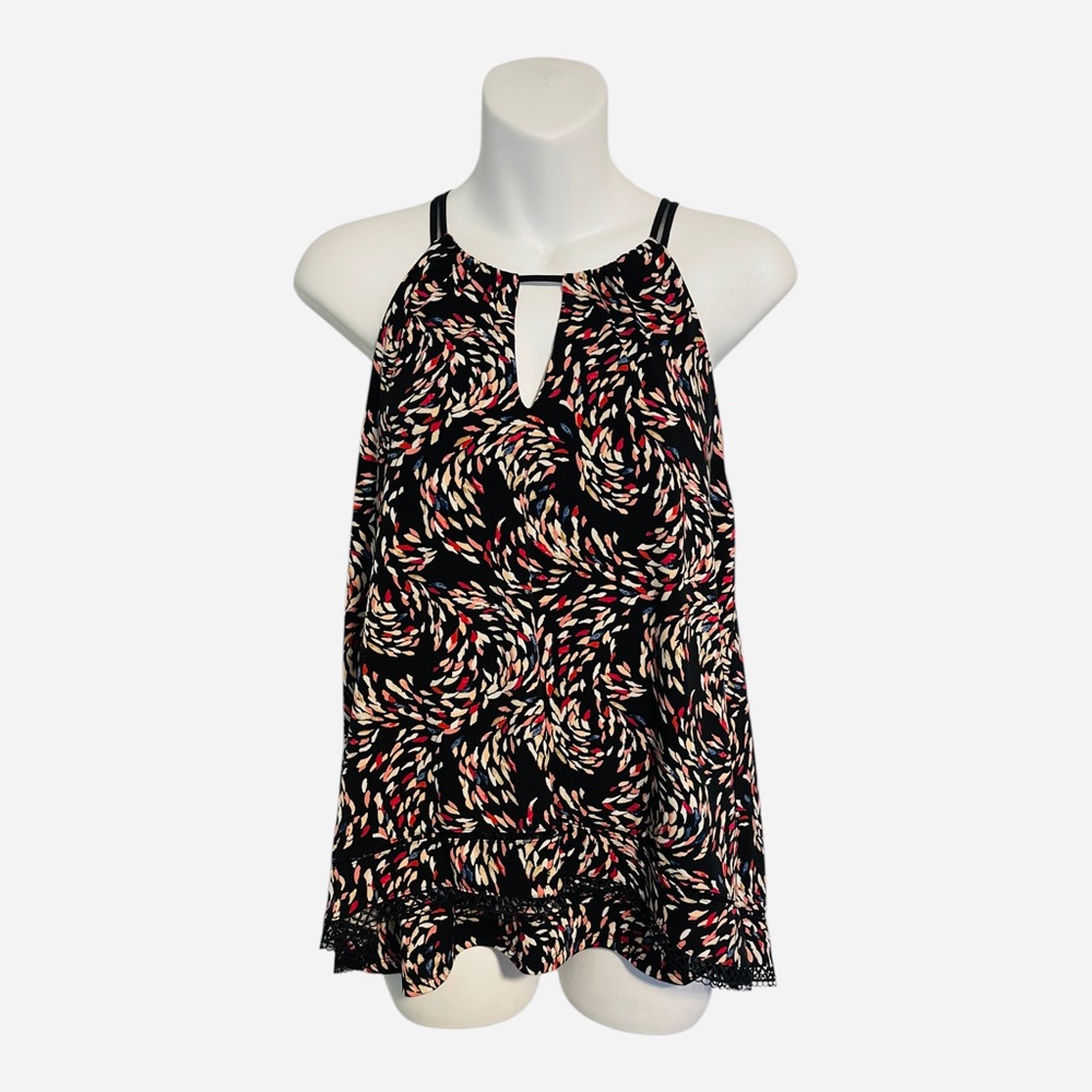 White House Black Market Sleeveless Top Wrap Split Keyhole Halter Size Medium